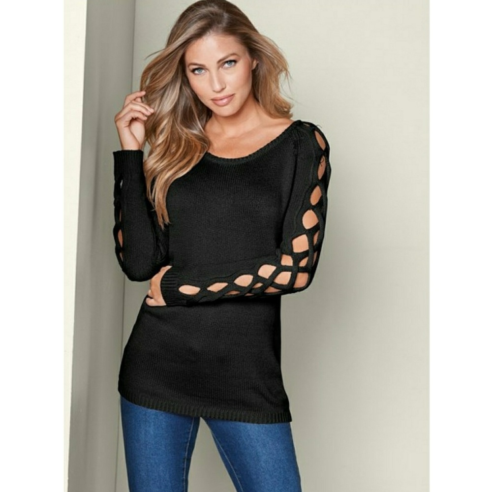Venus sleeve detail tunic sweater